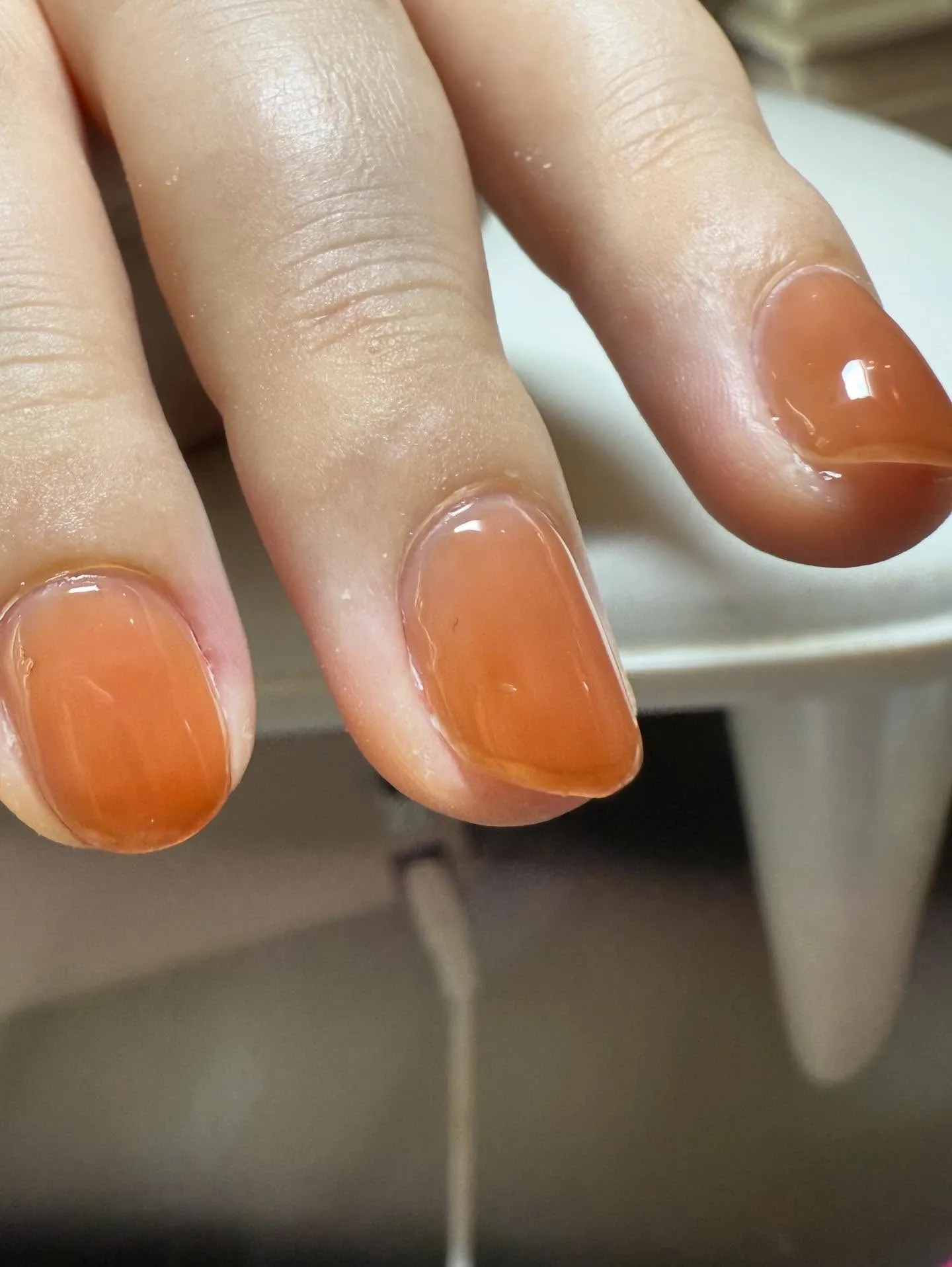 光の当たり方で印象変わる💅　制作過程の茶色も可愛かった❤️H...