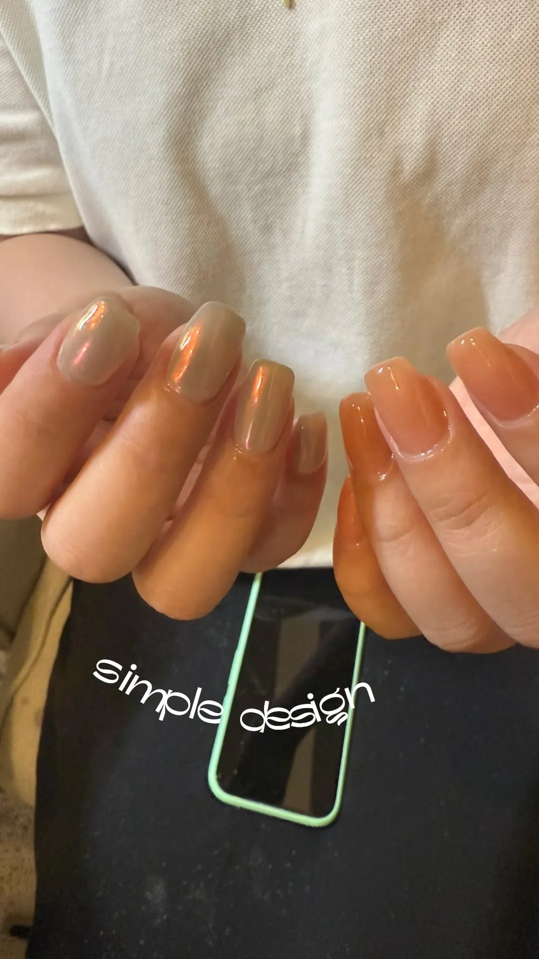オレンジミラー🍊🧡と色混ぜしたワンカラー❤️かわいかった！お...