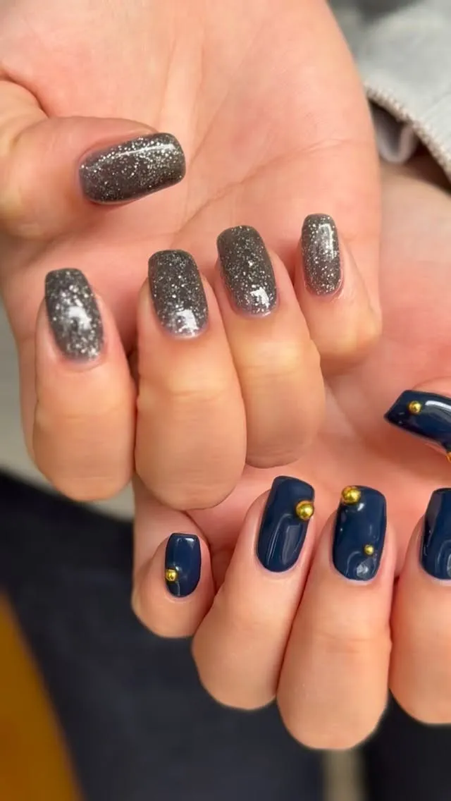 ネイビー🌃✨お持ち込みデザイン！いつもありがとうございます☺...